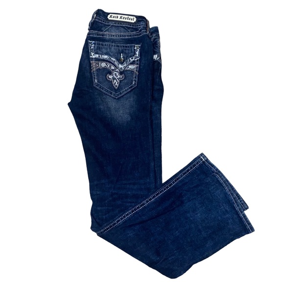 Rock Revival Dark Wash Joni Straight Leg Jean’s Size 32